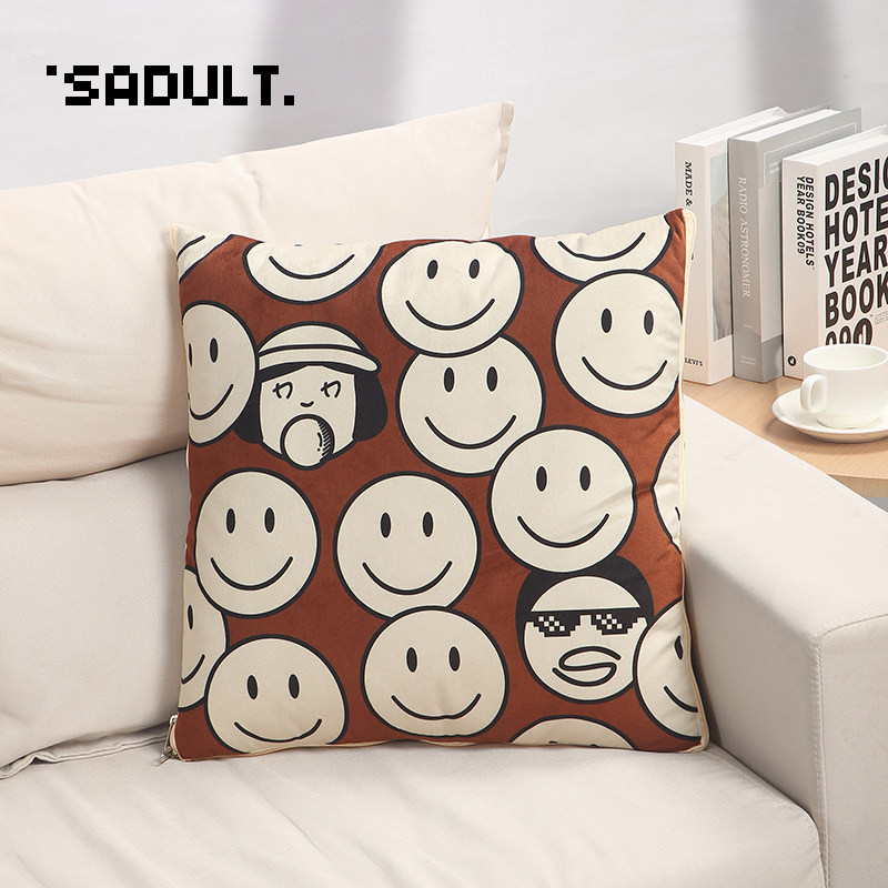 SADULT可爱抱枕被子办公室午睡空调折叠毯子两用二合一汽车靠枕垫