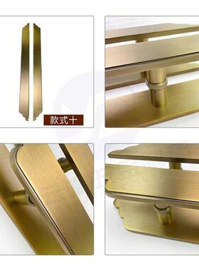 新中式璃16712大门拉o手仿古祥古铜实木包厢酒店lgo推云拉玻门把