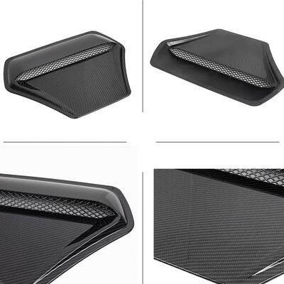 跨境汽车装用品引擎改盖假43061出口亮色装饰黑风口个风性碳纹车