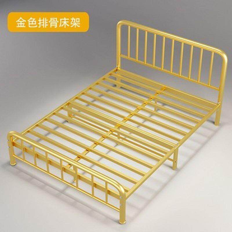 铁红艺床双人简床铁床RLB单人1.5米18铁架.床宿舍1米约网床跨境