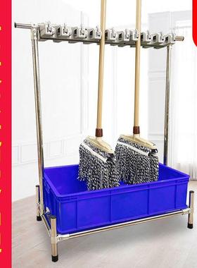 不锈钢拖16085把落地工式挂架移动放架扫可把架墩布收纳清洁具置