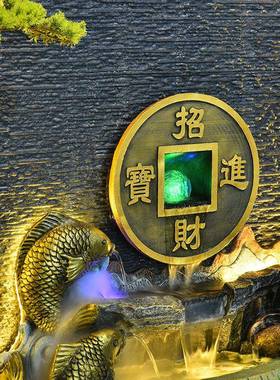 水墙客厅流水风隔财断假山喷泉山水幕景观庭院户外招tb-73547屏风