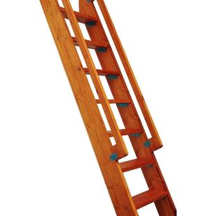 实木梯子登台室阶家用内外简易双侧扶手单复高式 54510082lot阁f楼