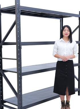 仓储货架置砂物架五金仓库储架轻重型多YCI层储铁架物磨色冷黑轧