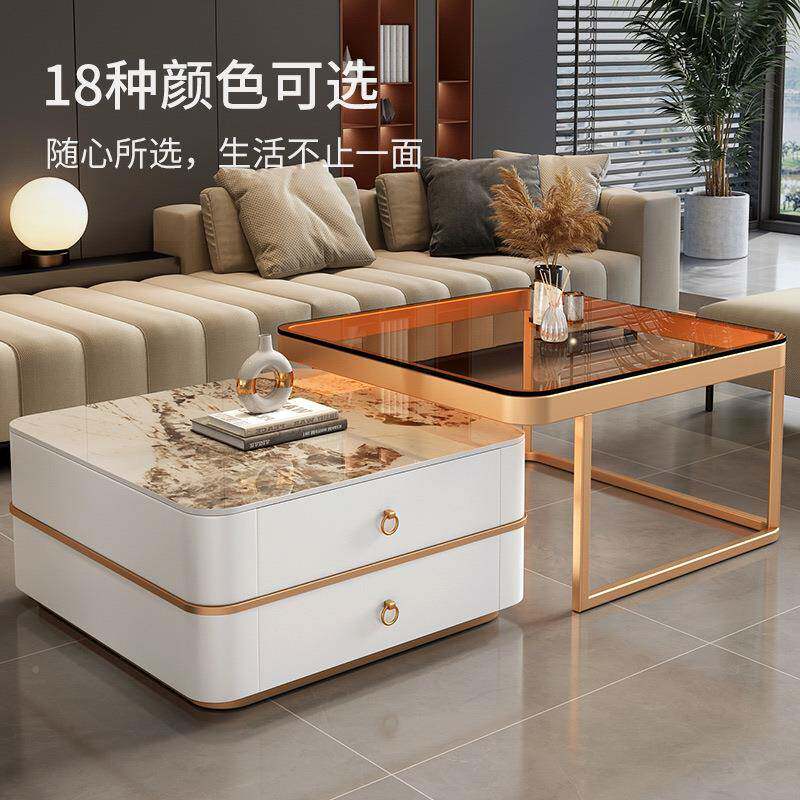 岩板茶轻奢现代简约大理石茶几客几厅用小户家CIJ型阳意式台方形