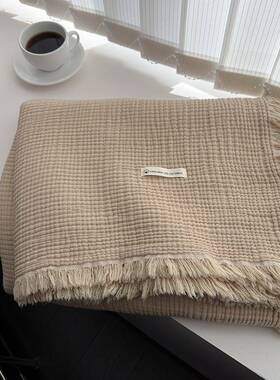 新款全棉四层纱布流用苏20241214盖毯夏被棉沙发巾家纯简风约毯子