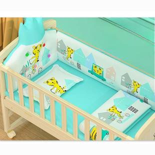 钰贝乐婴儿床实木无环保漆宝宝大床小儿童床拼接床床婴儿摇ZWL篮