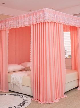 厚主公风床幔纱厂家直供家用卧室挡风封闭式遮光加床帘开三门蚊帐