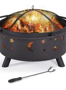 跨境电火商户外取暖暖盆柴火炉烤火篝庭院取暖炉火取firepit8010