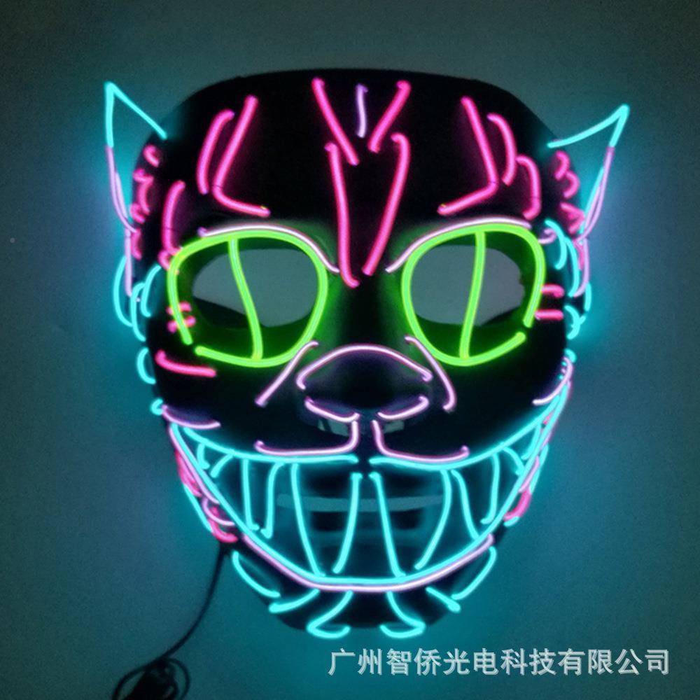新爱创意冷光线发款光面具可猫头儿童玩具欧美866造型妆化电影面