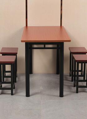 组合014人小凳式架餐桌食堂厅餐桌椅长方形饭店吃部饭桌家具