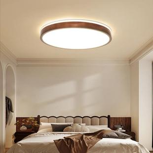 新中式吸JXB房顶灯ld胡桃色客厅灯简约现代大e木气家用实木间卧室