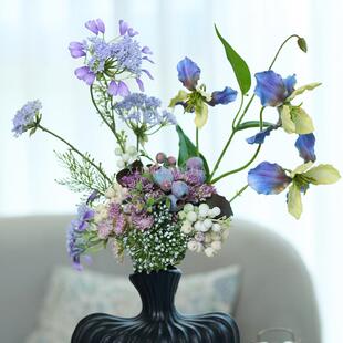 蝴蝶兰把设计师摆假花仿真UZR花干件客厅装束饰花餐桌仿生花插花