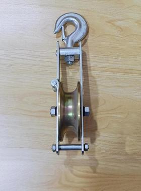 SHT12*030型钢轮滑子单三轮铝轮放线滑车尼龙推77198拉滑轮-轮两