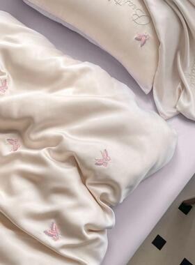 A类母夏季天丝冰丝凉感四件套学生55808宿三舍件套超柔纱莱赛简尔