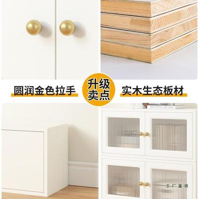 实木物矮柜书柜VPP儿格子柜带门沙边柜置发物柜童玩具收纳柜落地