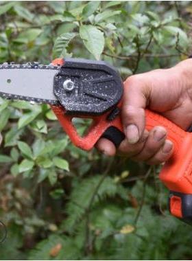 厂直销4迷你锂电电电锯家小型伐木锯家用寸电链锯木工锯93210无线