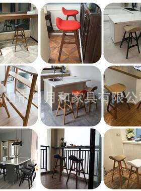 实木73682台椅餐椅酒吧椅家用吧凳高吧脚脚吧椅高椅创意吧台椅凳