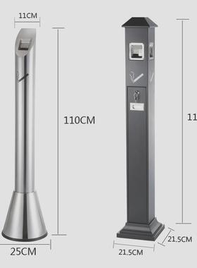 不锈蒂柱立式户外落地钢烟灰缸桶商式场烟公共吸烟区灭烟桶YPT乐