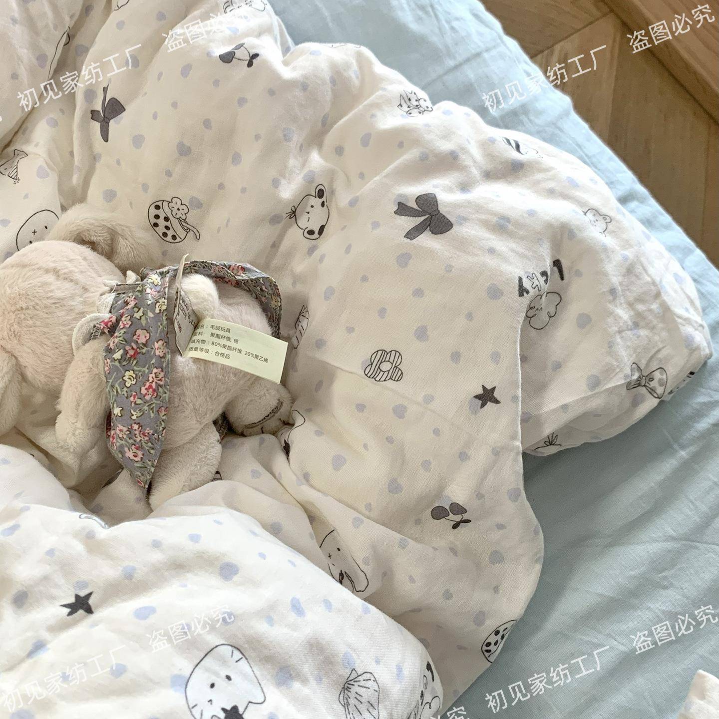 a类母婴级双层纱纯23棉被套单件150x2四00x0全棉被罩YYP纱布件套