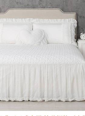 缎长绒棉床单件床床裙床贡罩蕾丝纯60063棉遮丑下摆围裙罩单带裙