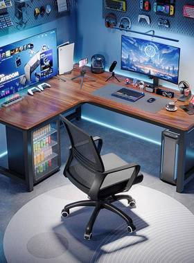 转角电桌14943电竞双人台家用拐角式书脑桌书架组合卧室L式型办公