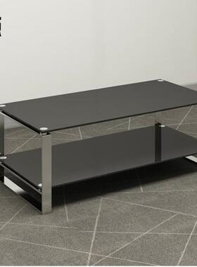 不锈钢茶几现代BZA简式约钢化玻方璃烤创漆意美茶桌客厅几办公桌