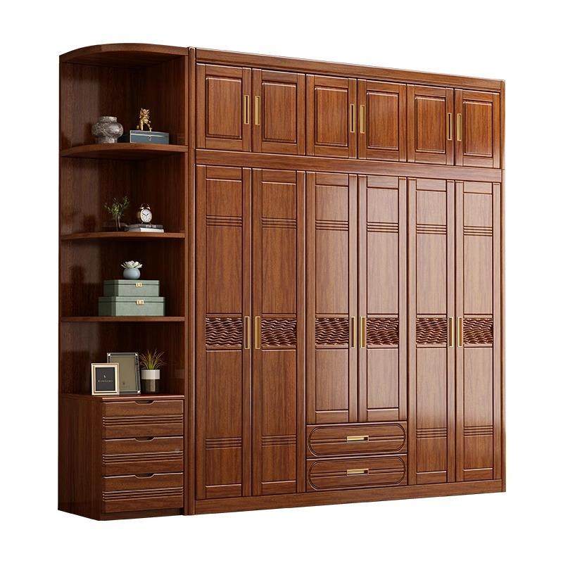 式胡桃木原实木衣柜全实木家用新卧室61773中家具木大衣橱储物收