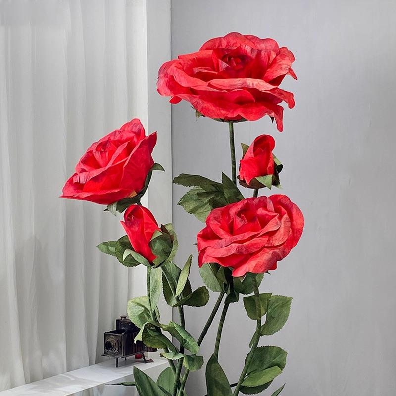 情人节巨型玫HWF美瑰花酒网红色大型玫瑰花红打窗卡拍照道具陈橱