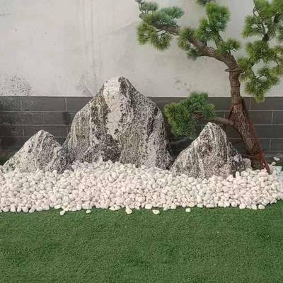 雪090301浪切片景观枯山水石假石山石庭别墅公园造景院天然原石风