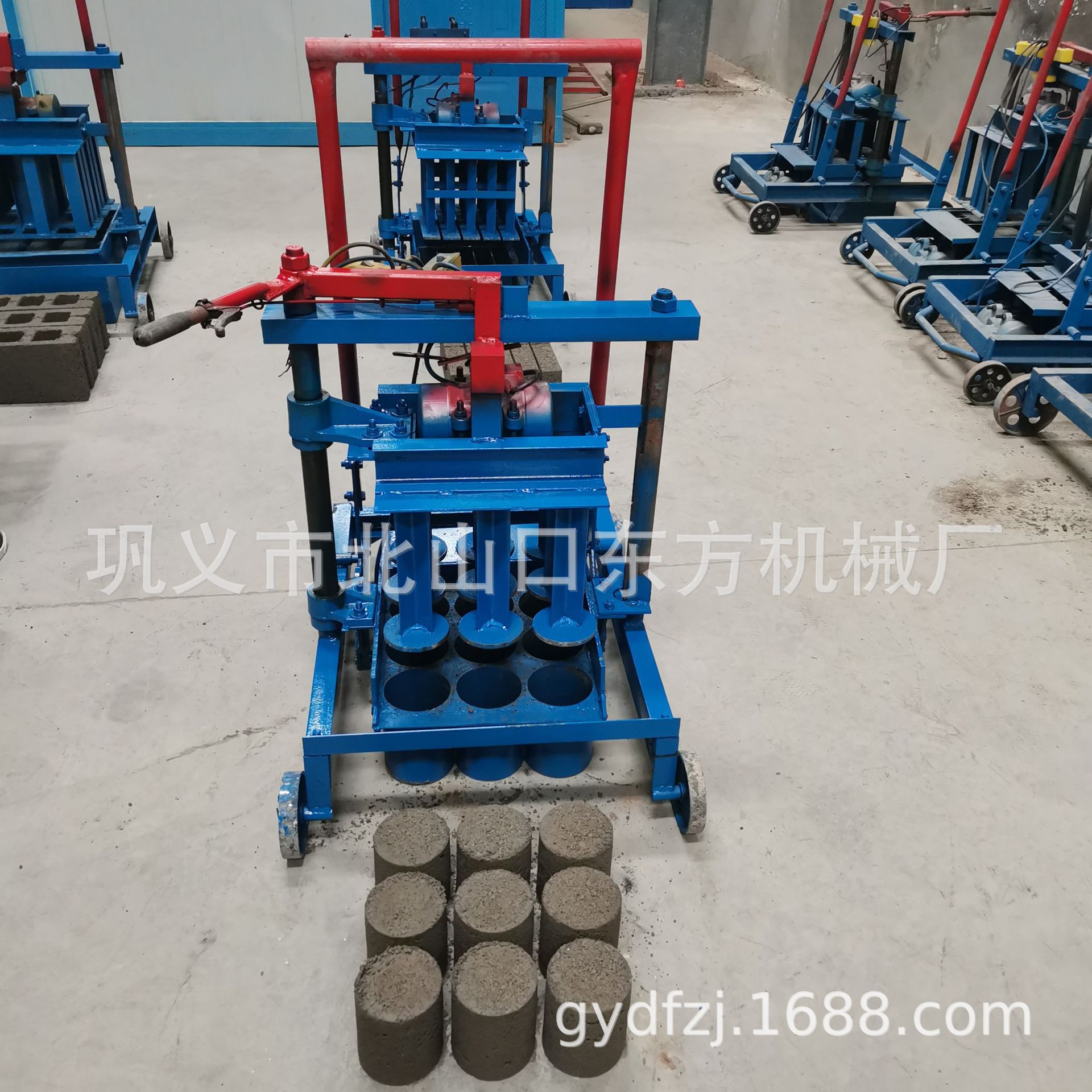 2-45移动砖机制作直径120水泥圆柱建筑用砖水泥砖机可换模具