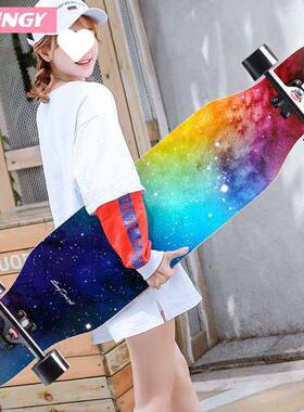 10厘米长板滑板成人青少年初学者生男女舞71257板刷街成滑年1四轮