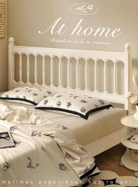 工厂卧直销主OAE双人大床美式古复公主床法式奶油风全实.木白色18