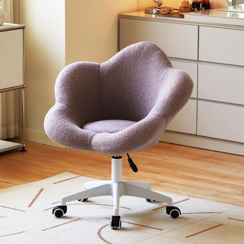 网红化妆椅女生卧梳妆台子轻奢奶花油LYX风旋转凳化妆凳室瓣靠背