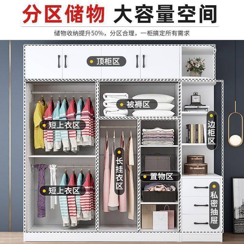 衣家柜用卧室儿童收纳物简易储衣柜小户型MJY橱推拉门出租房实木