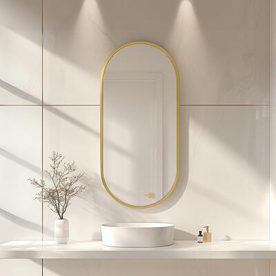 免孔跑道浴室镜墙挂镜子浴打室镜卫生64355间厕壁挂梳所妆镜化妆