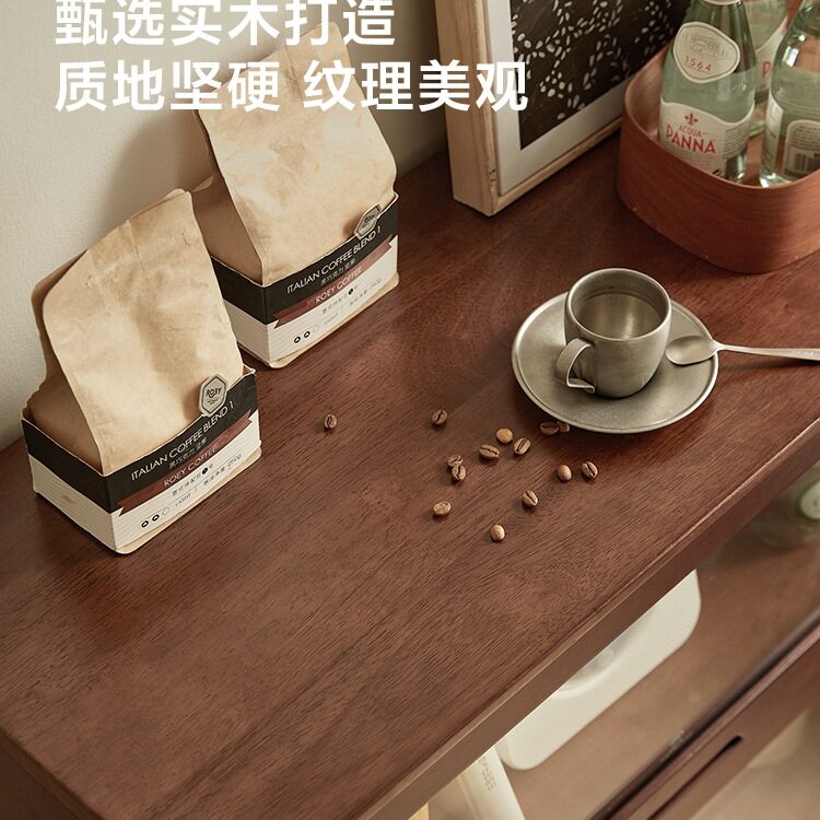 美式实木书柜展示柜储物柜置物书架落地带玻璃门客厅木业家装建材