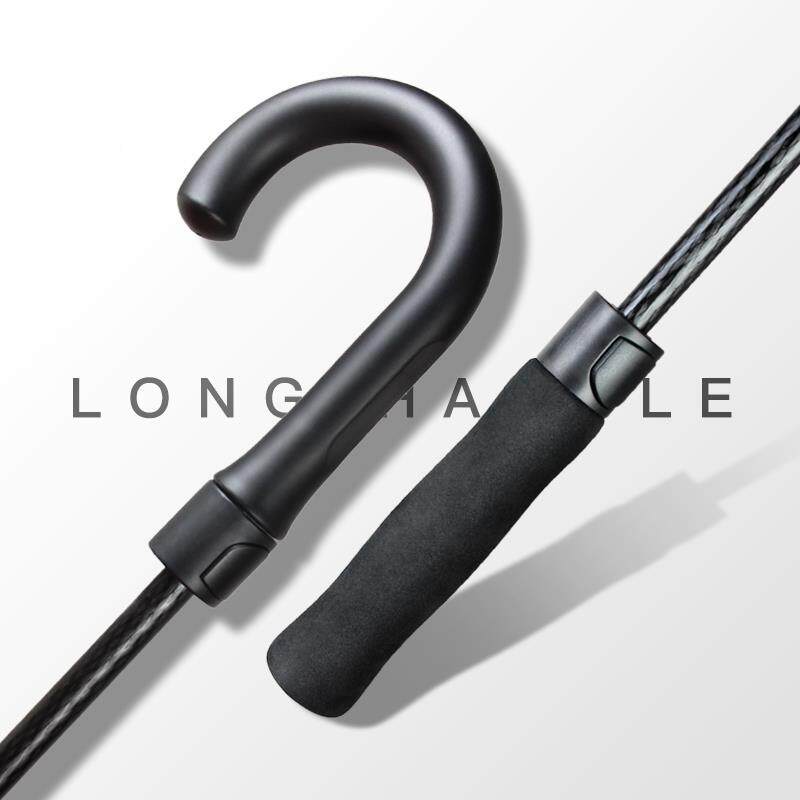 自动大钩F7575S9H厚雨伞长柄雨伞男士大号双人加加固弯黑直色杆伞