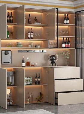 实木现边柜餐靠墙功能高柜一体柜餐厅厨房简约代收多85225纳柜加