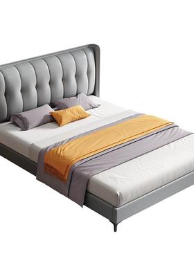 实8木床床现代简约双人床1.米床架经主卧室1.5米美式ZZG床济型软