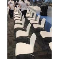 展會桌椅接待洽談一桌四椅組合辦公室小圓桌白色塑料靠背葫蘆椅榕