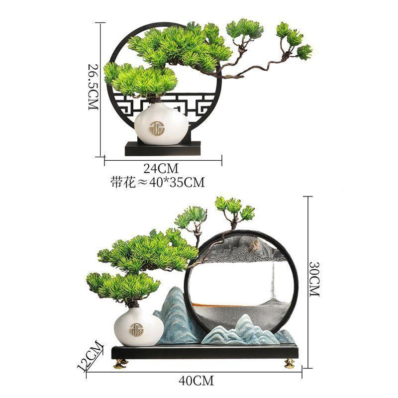 办【122人】迎客松流沙画摆件新中式国0客厅玄关风公室dTNzZnXQ轻