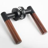 新中古式 通用型木质门把手复原木风吸静门锁卧FOL室室内音木纹分