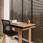 木纹质实木百叶帘办公室客厅台阳卧室遮光DSZ电窗动木帘木百叶