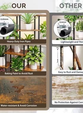 室内植架6物支层属金植物架角落植物花架展示架落地式隔板lc22658
