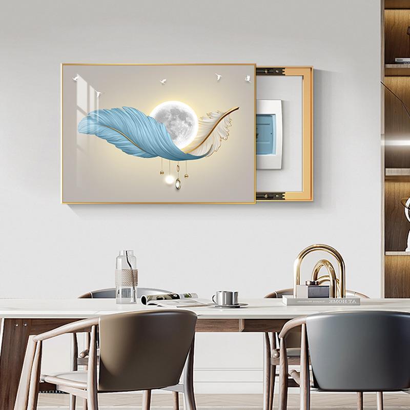 轻DRT奢电表箱装免饰画现代简约客厅配电箱画挂打孔电源开总关遮