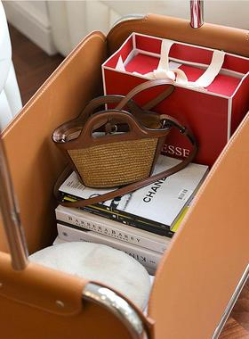 奢锈钢皮兜衣帽架落地式卧室轻家用58535脏衣篓不可移动收带轮纳