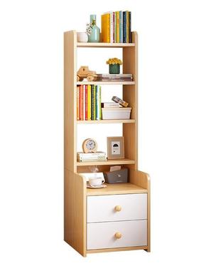 床头柜带书架室HLP简约现用代小家卧床边柜加高置物架简易收纳型