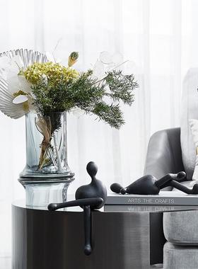 厂家家选轻奢严风烟灰色竹节形TM-64739瓶用房间客厅电视花柜透明