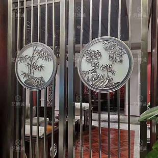 104不锈钢轻金奢屏风 客餐厅入户厅现代约玄关装 饰隔断黑钛310